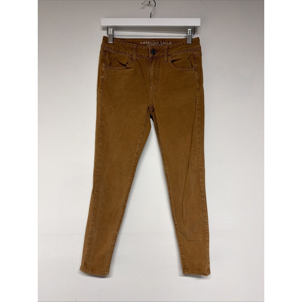 American Eagle Women's AEO Sateen X4 Jeggings Size 4 Skinny Brown Stretch